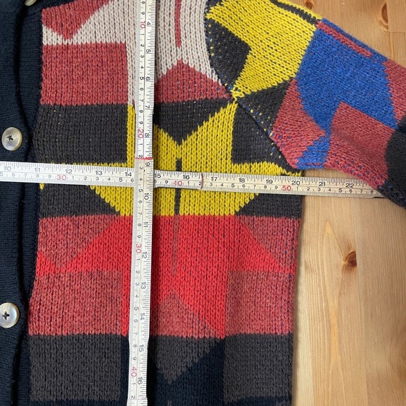 Sparrow Anthropologie Lonestar Lambswool Geometric Longline Cardigan Sweater S - Picture 10 of 12